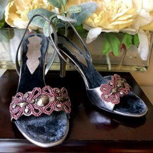 Nine West Floritar Majestic Slingback Heels Sz 8